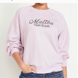 Old Navy Lavender Malibu Farm Stand SoComfy Crew-Neck Graphic Sweatshirt NWT